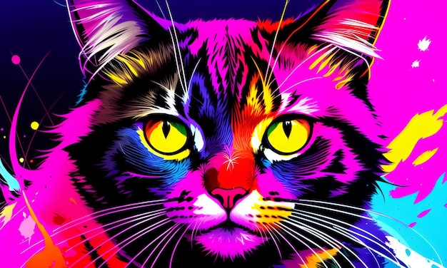 Abstrakte Schönheit der psychedelischen Katze