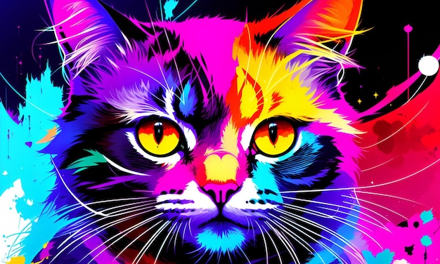 Abstrakte Schönheit der psychedelischen Katze