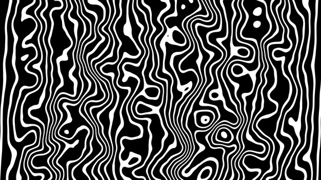 Abstrakte schwarz-weiße Wellenlinienmuster optische Illusion Hintergrund