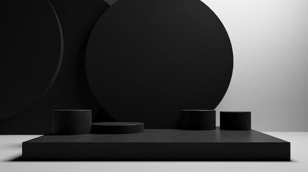 Abstrakte schwarze Blöcke isoliert auf weißem Hintergrund, 3D-Rendering