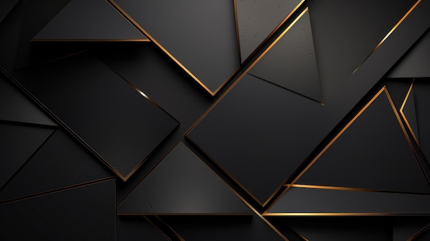 Abstrakte schwarze und goldene geometrische Hintergrundillustration Eps 10 Generative KI