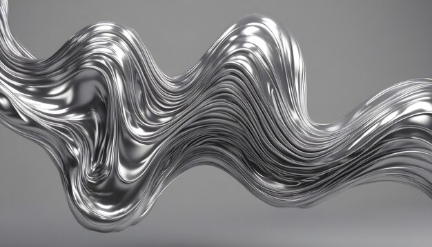 Foto abstrakte silberfließende 3d-flüssigkeit