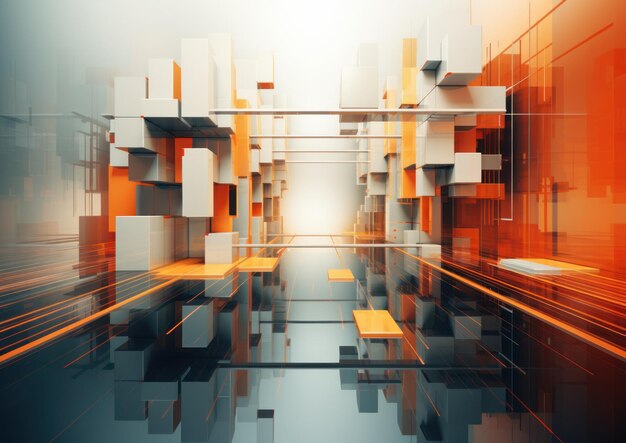 Abstrakte Spiegeldimension in einem 75er-Rahmen, wo Minimalismus und digitale Kunst kollidieren