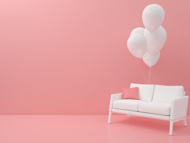 abstrakte Stuhl mit Ballon geometrische Form Pastellfarben minimal modernen Stil