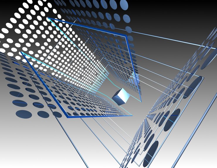 Abstrakte Technologie 3D gerenderte Darstellung