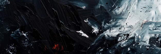 abstrakte Textur der schwarzen Malerei, die die rohen Emotionen betont, die durch Pinselstriche und Palette-Messermarken übertragen werden