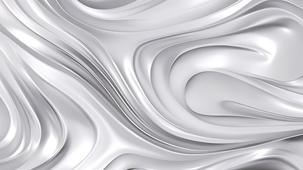 Abstrakte Textur fließender silberner Wellen mit metallischem Glanz Die Wellen erzeugen die Wirkung einer dynamischen Bewegung und reflektieren das Licht realistisch