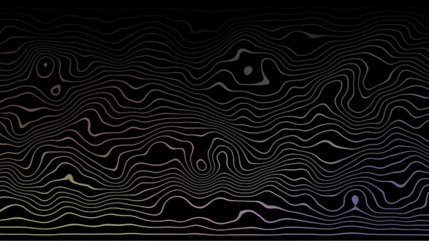 Abstrakte topographische Kartenlinien auf einem dunklen Hintergrund