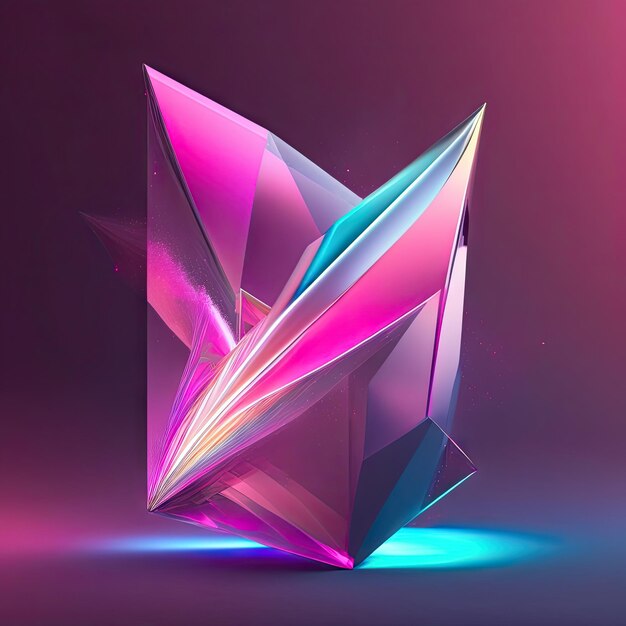 Abstrakte transparente rosa Kristallformen Fantastischer Lichteffekt Grußkartenhintergrund