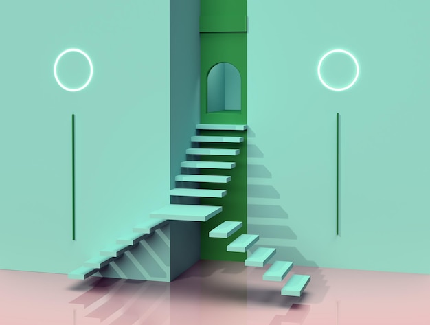 Abstrakte Treppe, Fantasie, Sci-Fi