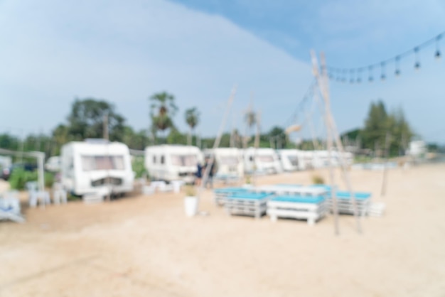 abstrakte Unschärfe Wohnmobil am Strand für Hintergrund