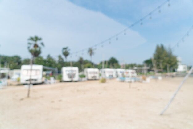 abstrakte Unschärfe Wohnmobil am Strand für Hintergrund