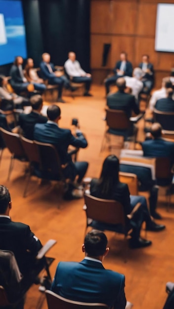 Abstrakte verschwommene Personen in einem Seminar oder einer Veranstaltung als Hintergrund