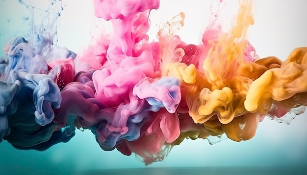 Abstrakte weiche farbige Tinte Spritzer im Wasser-Hintergrund Generative Ai