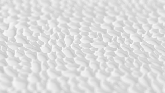 Abstrakte weiße Textur mit Zellen verschiedener Formen. 3D-Visualisierung.