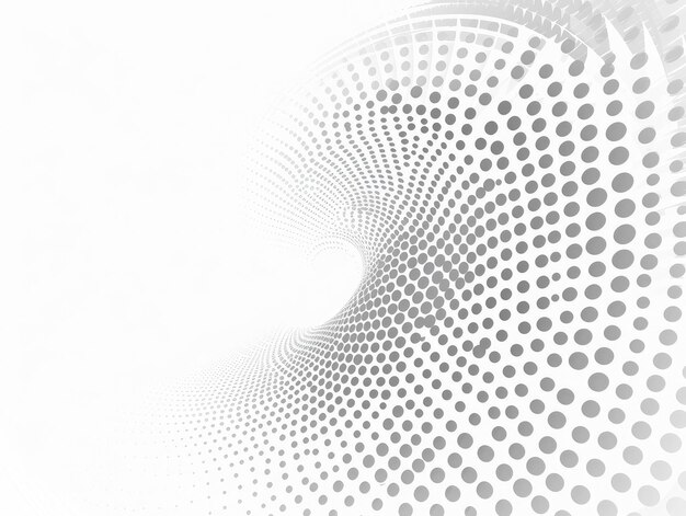 Abstrakte weiße und graue Farbe geometrische runde Form Hintergrundkonzept Halftone Punkte Design Hintergrund Modernes und einfaches radiales Muster