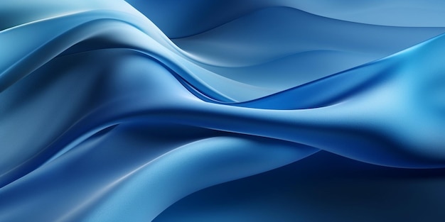 abstrakte Wellentuchbewegung dynamische blaue Farbe über himmelfarbenem Hintergrund Generative KI