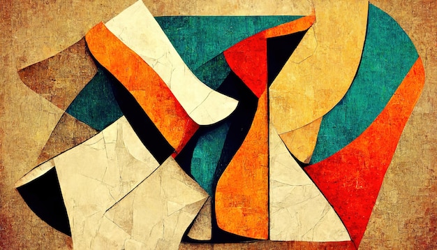 Abstrakte zeitgenössische Minimalismus-Kubismus-Kunst-Abstraktionsstil-Illustration