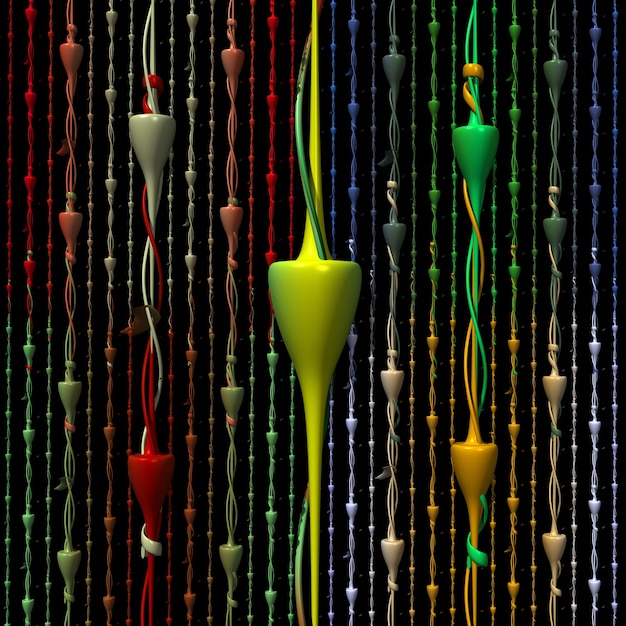 Abstrakte Zusammensetzung von Algen. 3D-Darstellung