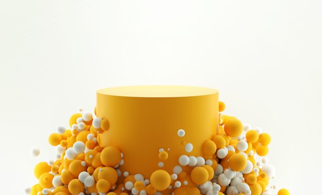 Abstrakter 3D-Hintergrund aus Blasen mit Zylinder