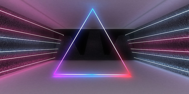 Abstrakter 3D-Hintergrund mit Neonlichtern