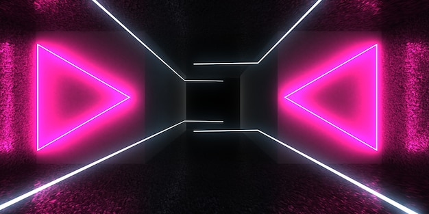 Abstrakter 3D-Hintergrund mit Neonlichtern