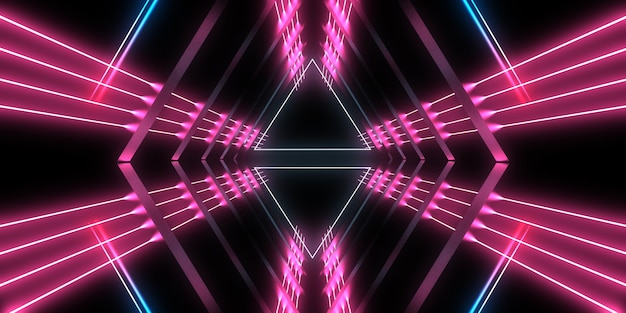 Abstrakter 3D-Hintergrund mit Neonlichtern