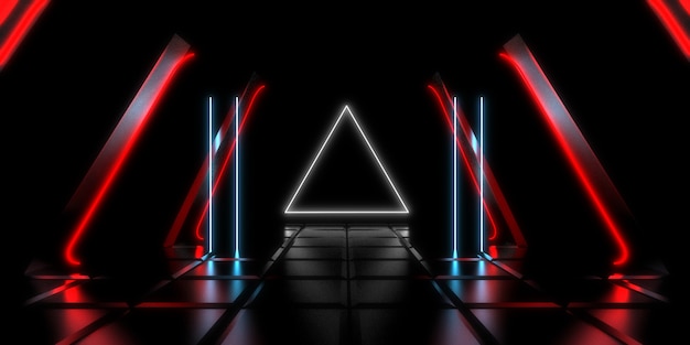 Abstrakter 3D-Hintergrund mit Neonlichtern