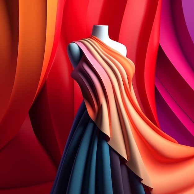 Abstrakter 3D-Hintergrund zum Thema Mode und Stoff