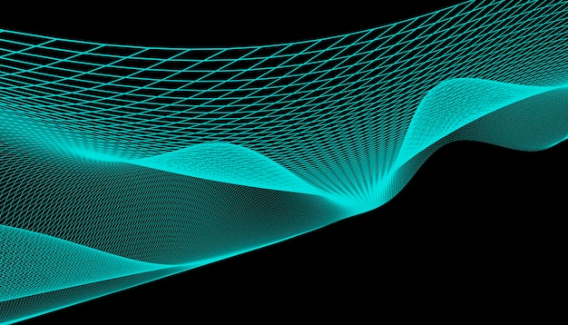 Foto abstrakter 3d-mesh-wellenhintergrund futuristischer technologiestil eleganter hintergrund für business-präsentationen