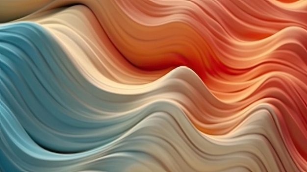 Abstrakter 3D-Metallhintergrund, Wellen, bunter Hintergrund, Farbverlauf, Textur, Hintergrund, 3D-Metallflüssigkeit