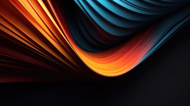 abstrakter 3D-Wellenhintergrund, schwarzer und orangefarbener flüssiger Hintergrund, schwarzer und orangefarbener Hintergrund
