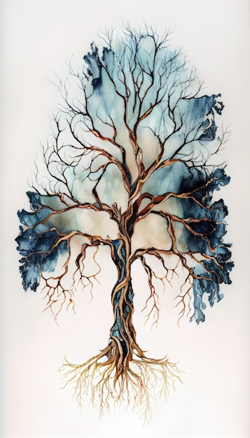 Abstrakter Alkoholtintenbaum