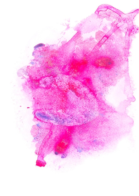 Abstrakter Anstrich mit hellen rosa und blauen Farbenanschlägen auf Weiß