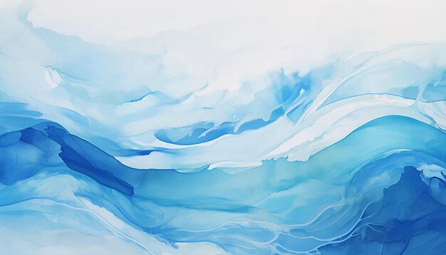 Abstrakter Aquarell-Hintergrund Blaue und weiße Farben Digitale Malerei