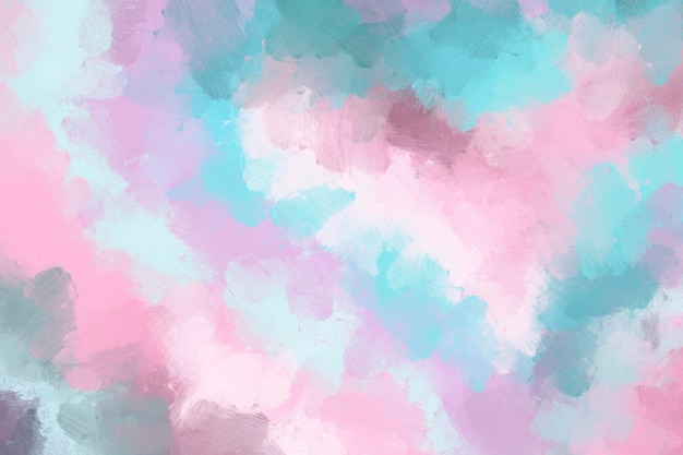 Abstrakter Aquarellhintergrund Handgezeichnete Pinselstriche Ölgemälde auf Leinwand blau rosa Pastell
