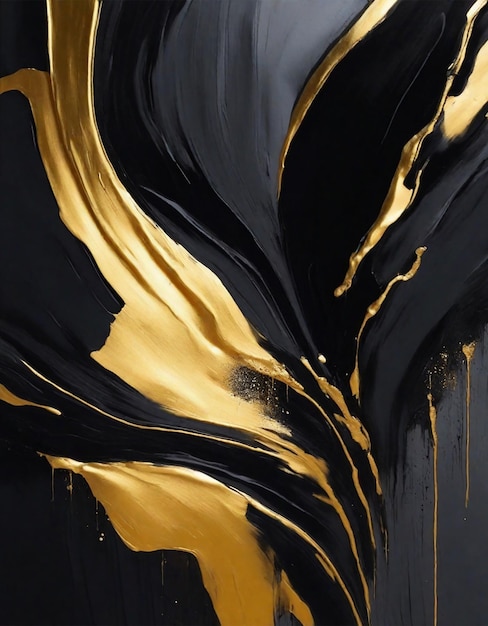 Abstrakter Aquarellhintergrund Schwarz und Gold