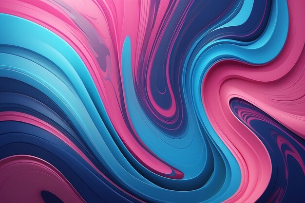 Abstrakter blau-rosa Wirbelwellen-Hintergrund Flow-Flüssigkeitslinien-Design elemen