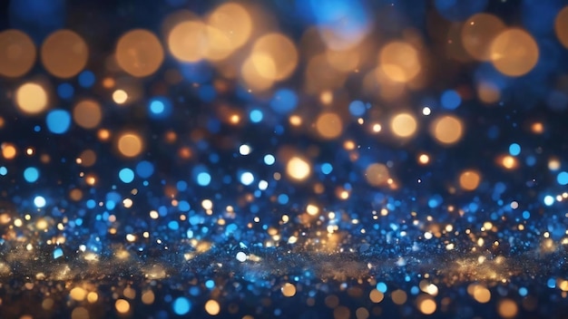 Abstrakter blauer Bokeh-Glitter-Hintergrund