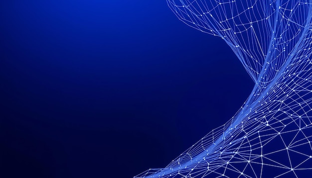 Abstrakter blauer digitaler Mesh-Netzwerk-Hintergrund