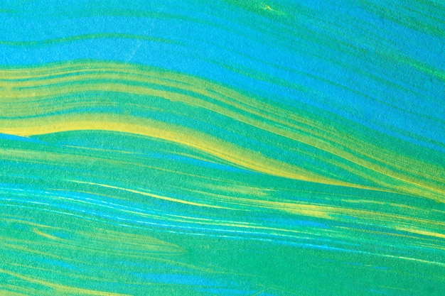 Abstrakter blauer, grüner und gelber Acrylhintergrund