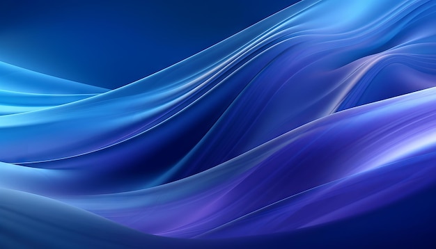 Abstrakter blauer Hintergrund mit fließenden glatten Linien, die schimmern und glänzen