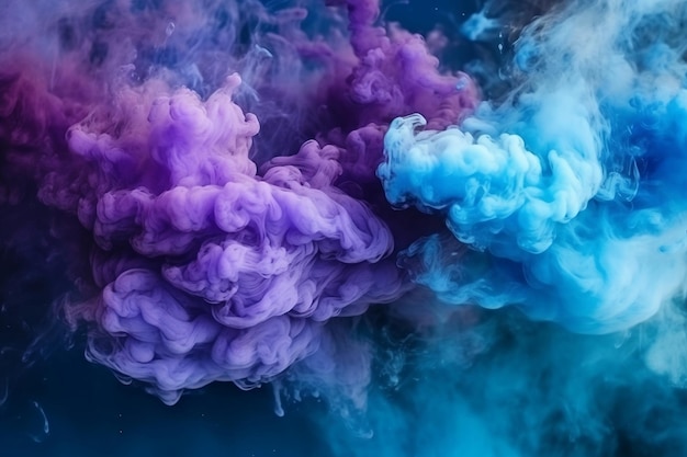 Abstrakter blauer Hintergrund mit Rauch Generative KI