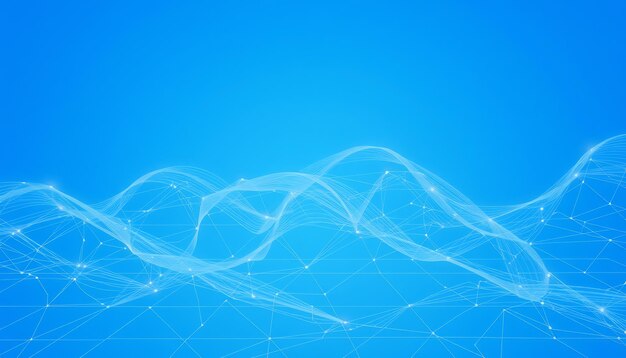 Abstrakter blauer Hintergrund mit weißem digitalen Netz