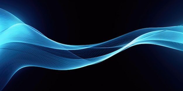 Abstrakter blauer Hintergrund mit welligen, glatten Linien. Generative KI AIG21