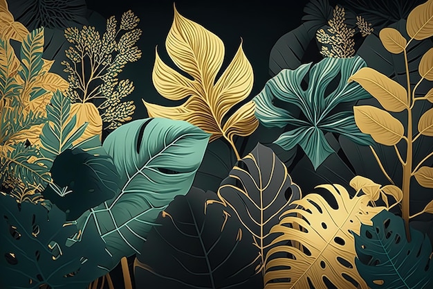 Abstrakter botanischer HintergrundSchöner Druck für Ihr Dekor und Design Generative ai