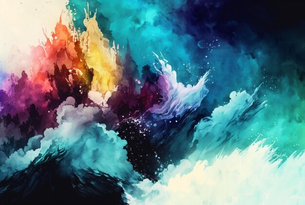 Abstrakter bunter Aquarellhintergrund Generative KI