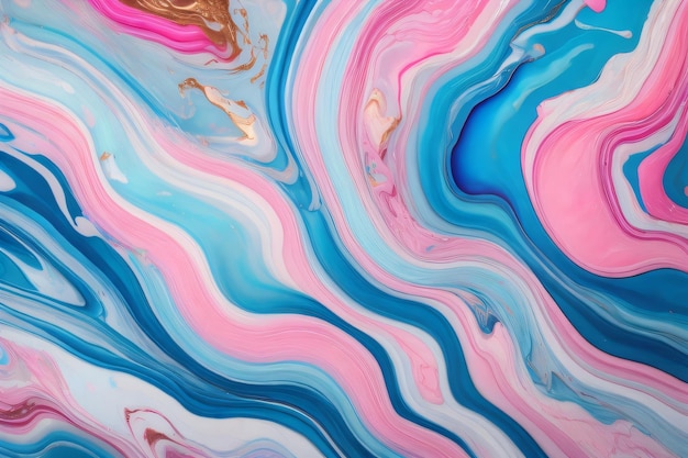 Abstrakter bunter blauer und rosafarbener Marmorfarbenhintergrund
