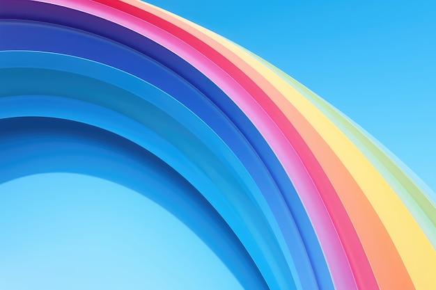 Abstrakter bunter Hintergrund mit blauen und rosa 3D-Regenbogenlinien
