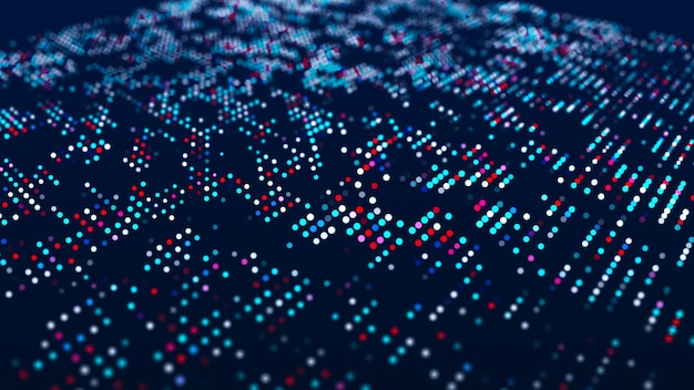 Abstrakter digitaler Hintergrund Big-Data-Codematrix 3D-Rendering